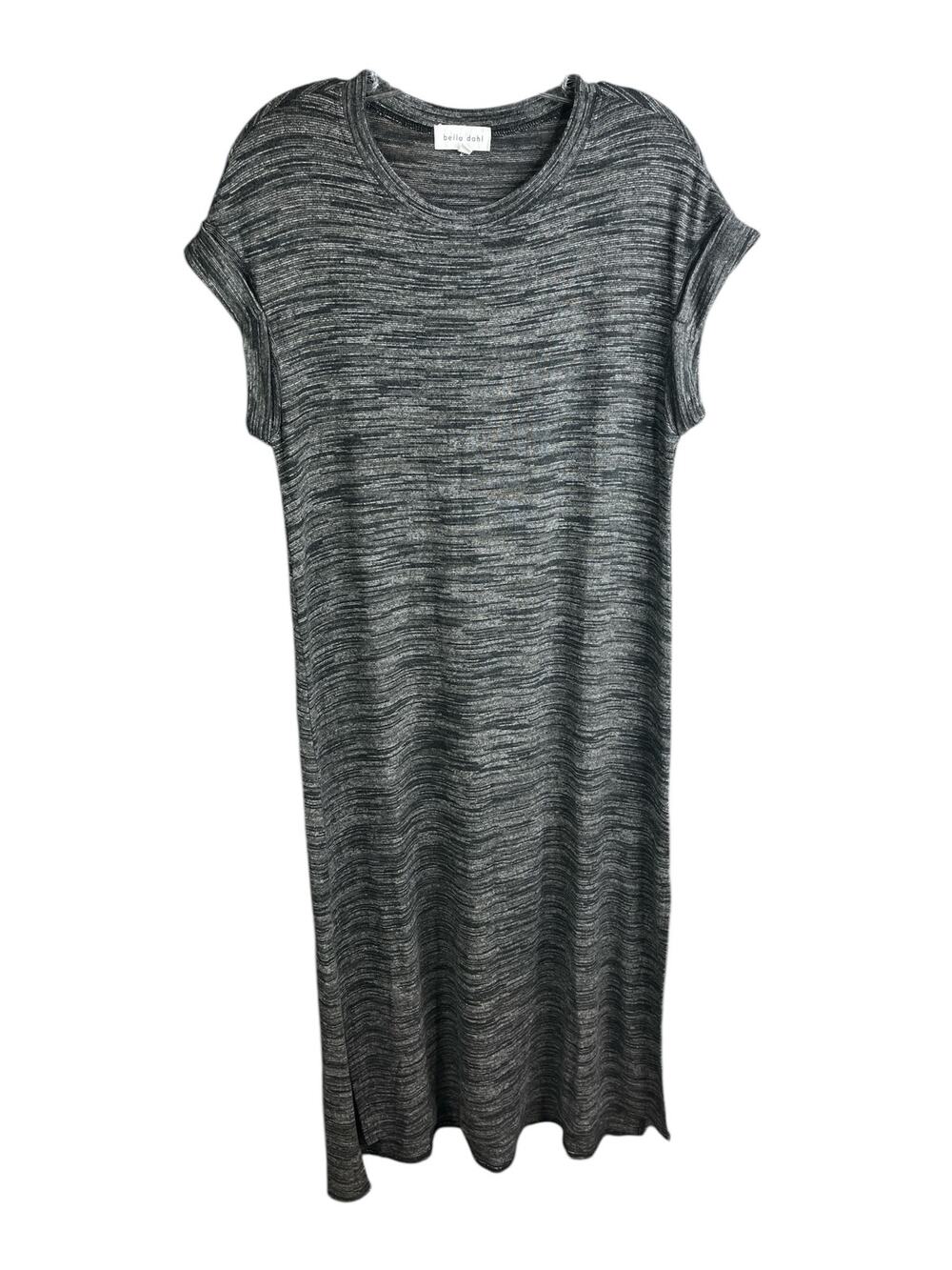 Bella Dahl Heathered Sweater Dress Grey M Black